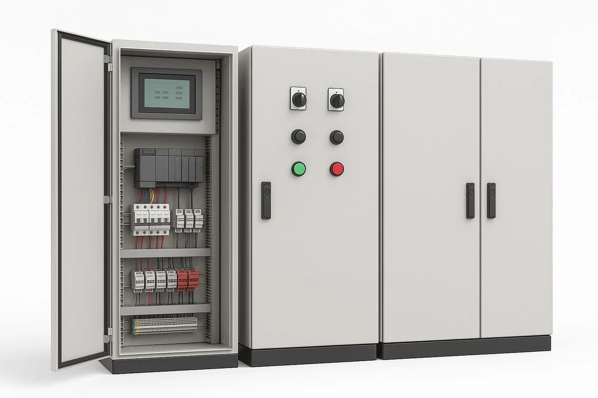 Low voltage automation and control panel with PLC